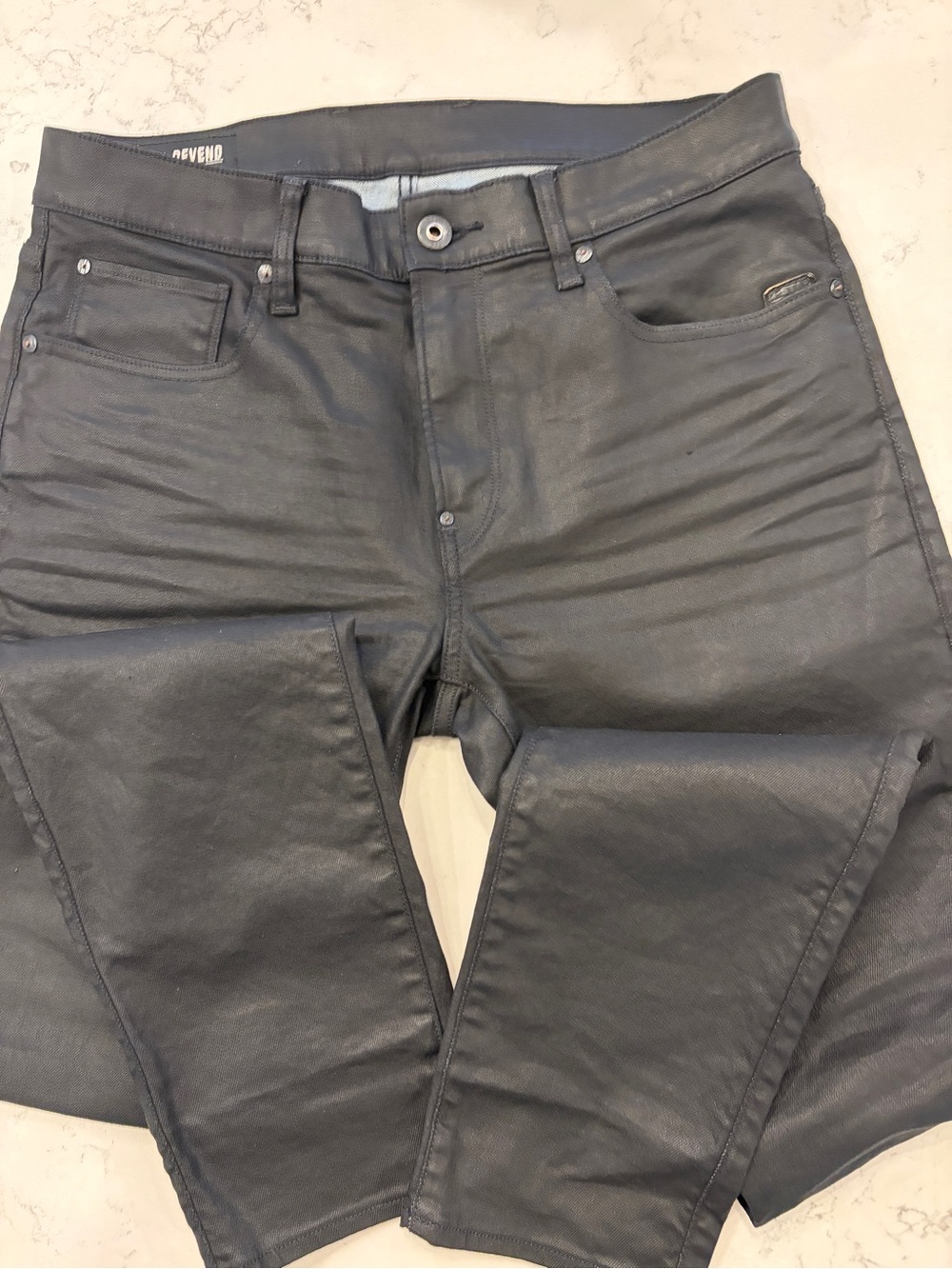 G-Star Men's Skinny Coated Jeans in Charcoal Black